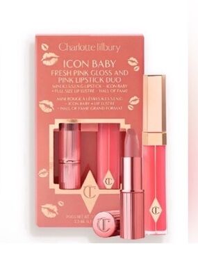 Charlotte Tilbury Icon Baby Fresh Pink Gloss and Pink Lipstick Duo